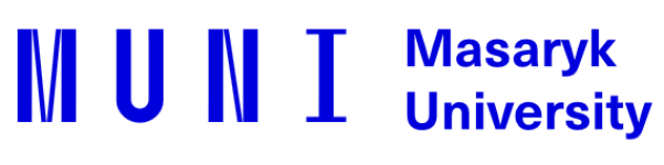 Logo Masaryk University. Niebieski, nowoczesny napis „MUNI” w odrębnym kroju czcionki, obok tekstu „Masaryk University”.
